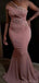 Elegant One Shoulder Mermaid Applique Blush Bridesmaid Dresses Online, OT530