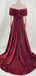Gorgeous Off the Shoulder A-line Front Slit Evening Prom Dresses Online, OT140