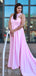 Elegant One Shoulder A-line Candy Pink Satin Long Bridesmaid Dresses Online, OT518