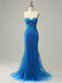 Elegant Mermaid Sweetheart Sleeveless Tulle Evening Prom Dresses Online, OT145