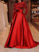 Sparkly Long Sleeves A-line Sequins Satin Burgundy Evening Prom Dresses Online, OT153