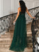 Elegant Sweetheart Mermaid Tulle Emerald Long Evening Prom Dresses with Side Slit, OT161