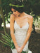 Hot style Elegant V-neck Backless Spaghetti Strap White Full lace Wedding Dress , WD0407