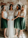 Modest Two-Pieces Knee-Length Short Sleeves Bridesmaid Dresses, BG070