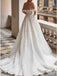 Elegant Off Shoulder Lace Tulle Applique A-line Wedding Dress, WD0478
