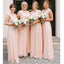 Hot selling Floor-length chiffon Round neck sleeveless simple cheap Bridesmaid Dresses, BD0457