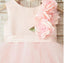 Pink Round neck applique zipper Dreamy Dress, sweet Flower Girl Dress, FG0099