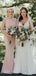 Sheath Simple Pink Backless Long Bridesmaid Dresses, BD0586