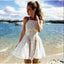 A-line Halter Lace Ivory Short Prom Dress Party Dress simple popular homecoming dresses ,  HD0335