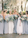 A-line Floor-length V-neck Long Chiffon Bridesmaid Dresses, BD0593