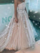 A-line Long Lace Sleeveless Prom Dresses, OL169