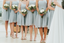 A-line Beteau Neck Appliques Short Chiffon Bridesmaid Dresses With Pleats, BD0629