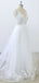 Popular A-line V-Neck Simple Sleeveless Lace top Sweep Train Wedding Dresses, WD0341