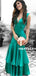 Mermaid V-neck Backless Long Cheap Prom Dresses With Ruffles, PD0600