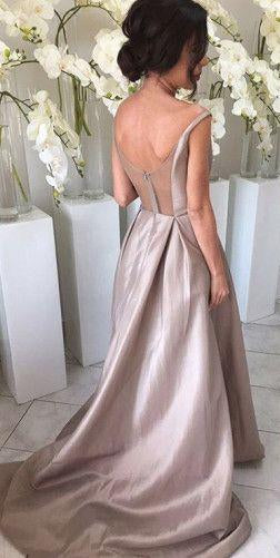 A-Line Sleeveless V-Neck Floor-Length simple cheap Bridesmaid dresses with tail,  BD0104