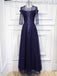 Elegant Black Long Sleeves Beading Prom Dresses, OL332